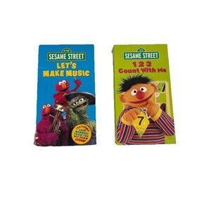 VTG VHS Sesame Street Ernie Elmo 123 Count With Me Let’s Make Music 90s 00s Lot